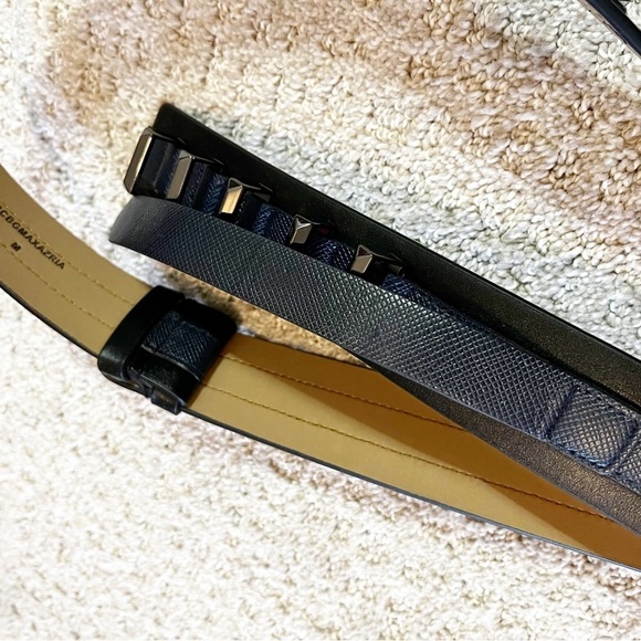 BCBG Max Azria Belt Sz M Black Statement Chunky Studded Biker City Art Vegan - Picture 8 of 8